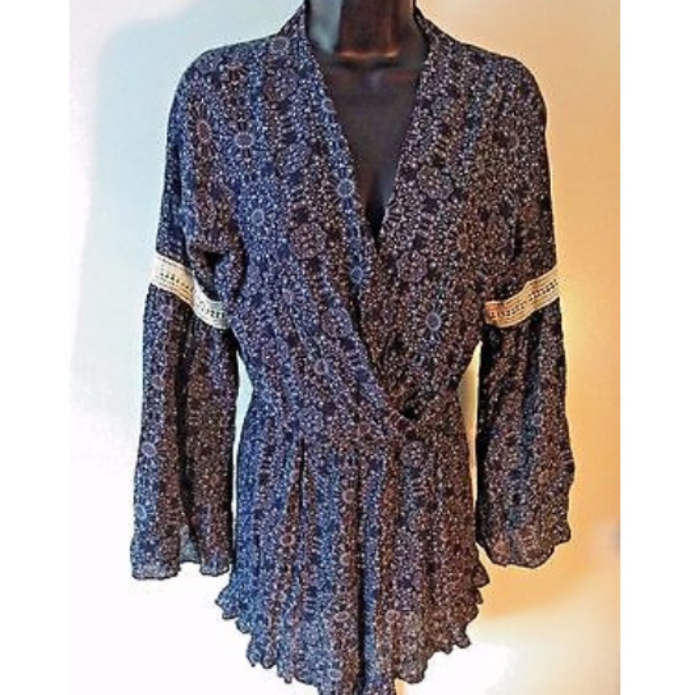 Navy Blue Patterned Jumper